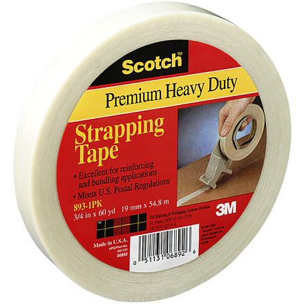 3/4" x 60 yds. (12 Pack) Scotch<span class='rtm'>®</span> Filament Tape 893