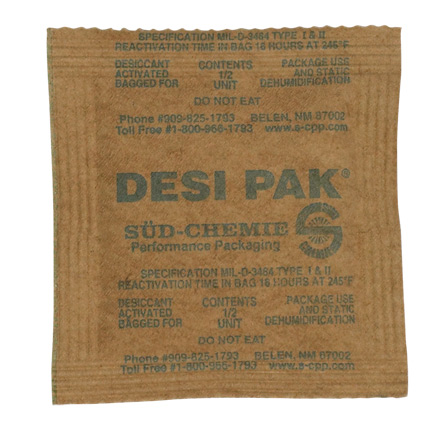 3 x 3 x 1/4" Kraft Clay Desiccant Bags - 5 Gallon Pail